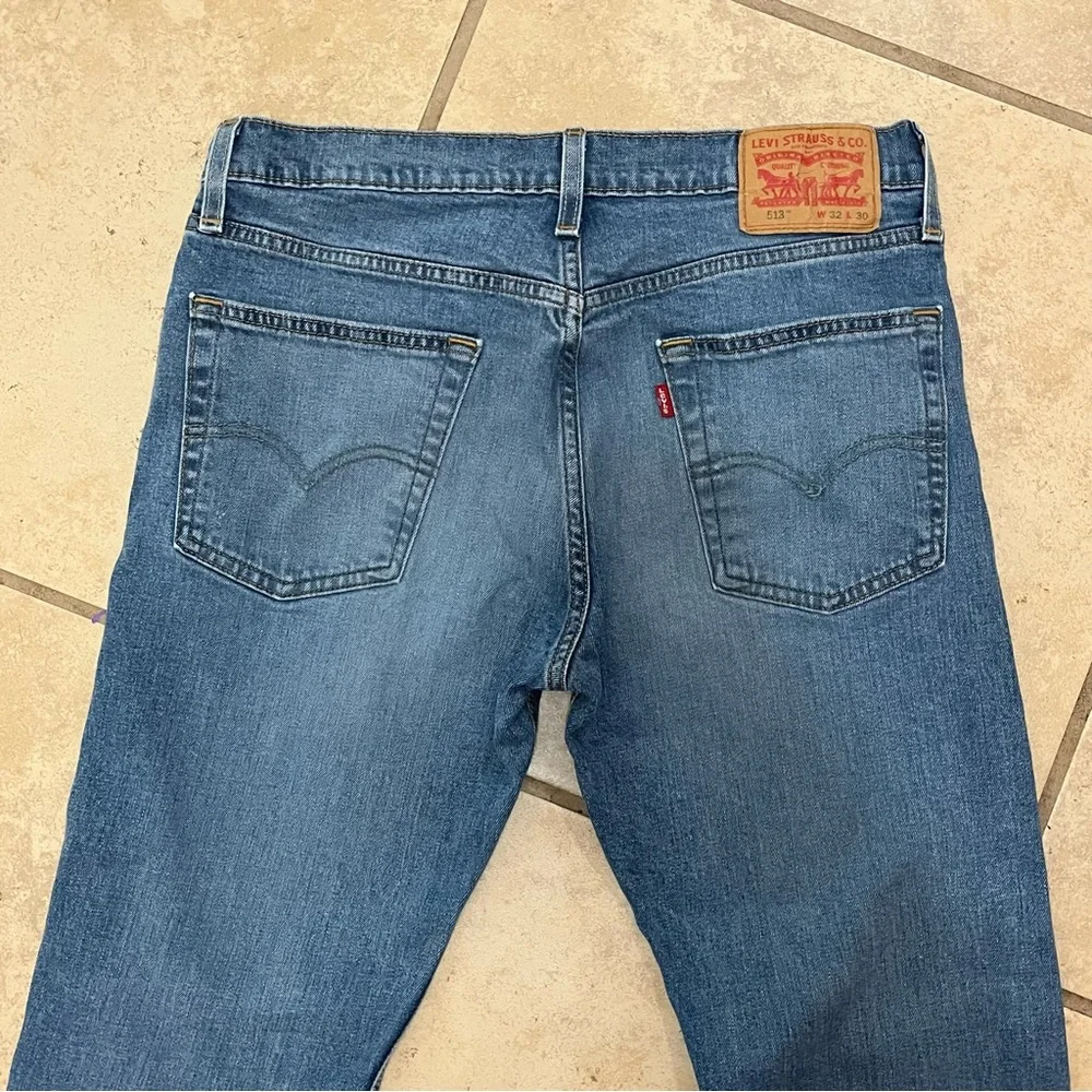 Levi's‎ 513 Slim Straight Jeans Blue Denim 32x30 Skater Clean Girl Western
